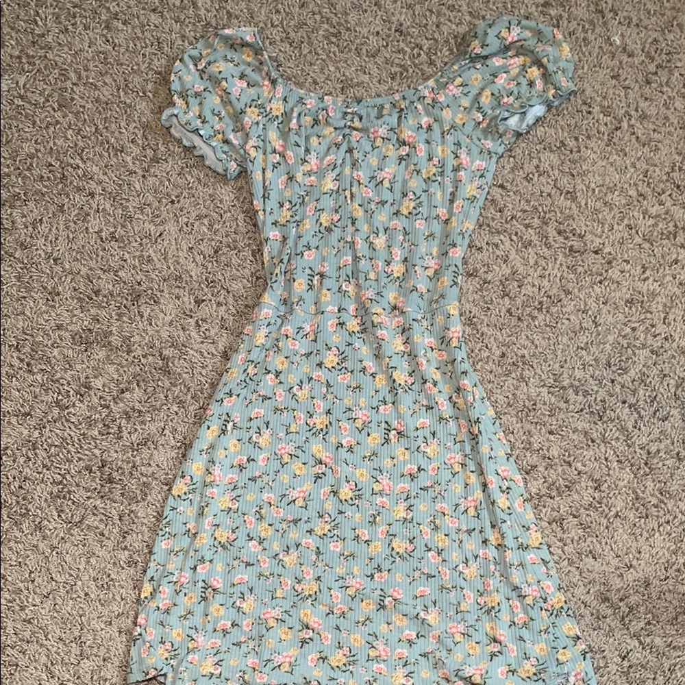 Art Class Floral Kids Dress - Blue and Pink
